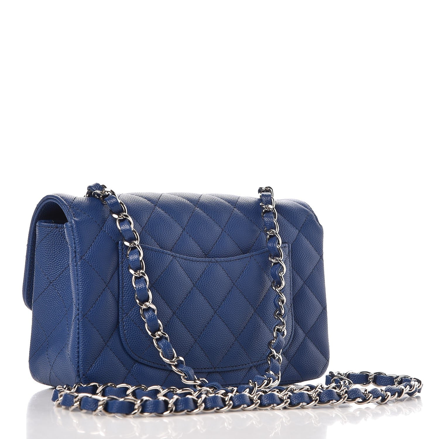 Chanel Caviar Quilted Mini Rectangular Flap Blue 3 of 7