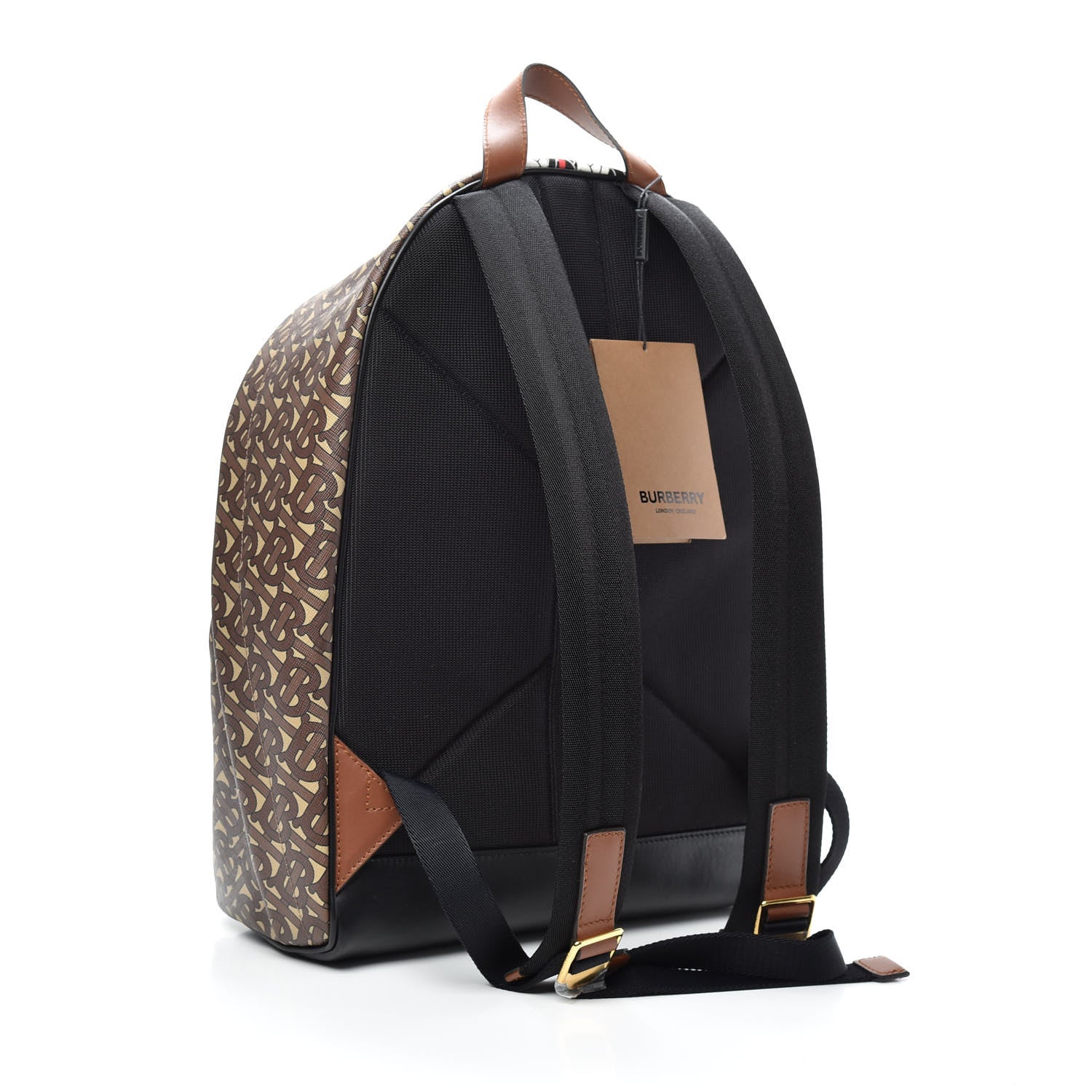 Burberry E-Canvas Monogram Stripe Backpack Bridle Brown 3 of 9