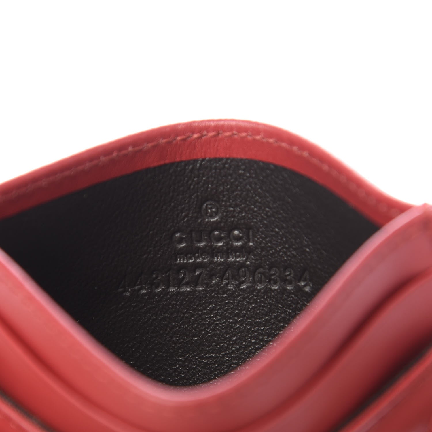 Gucci Calfskin Matelasse GG Marmont Card Holder Hibiscus Red 6 of 7