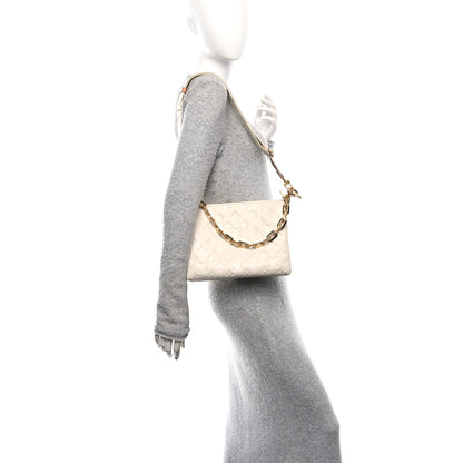 Louis Vuitton Lambskin Embossed Monogram Coussin PM Beige Cream 2 of 15