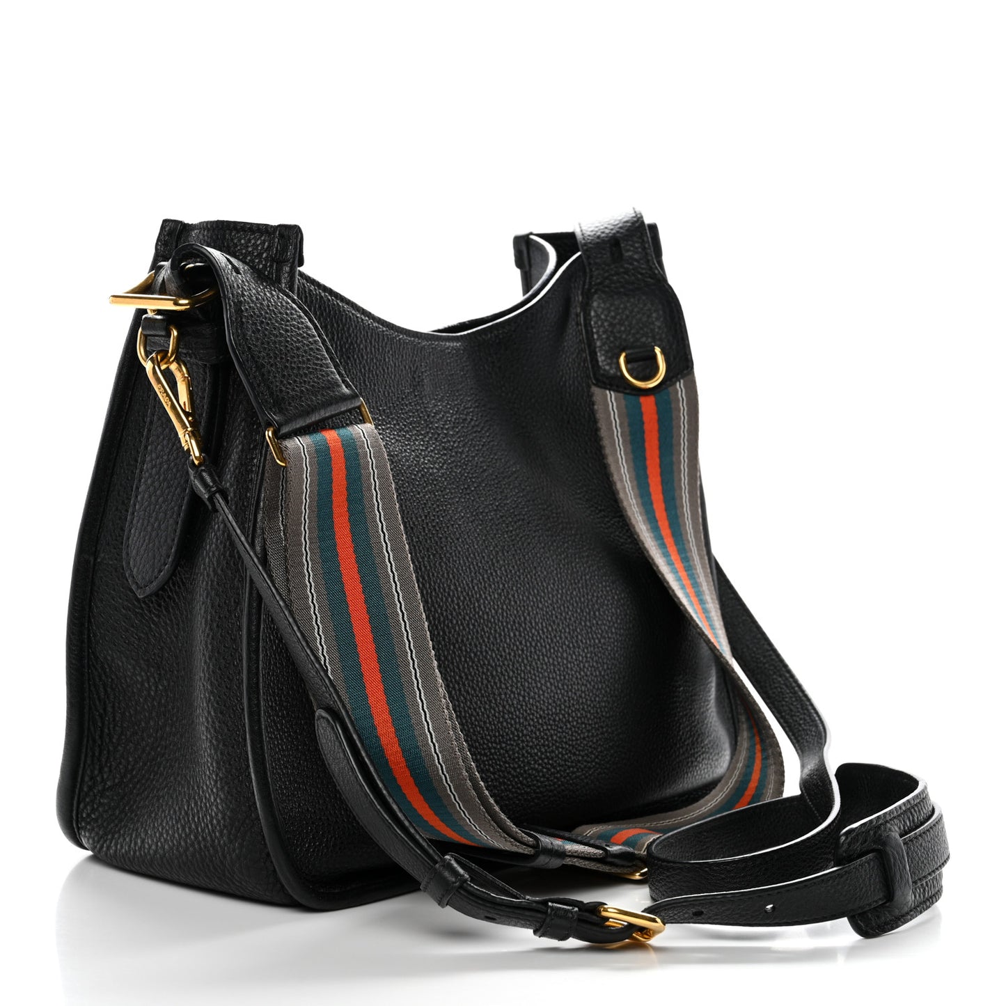 Vitello Daino Hobo Messenger Bag Black