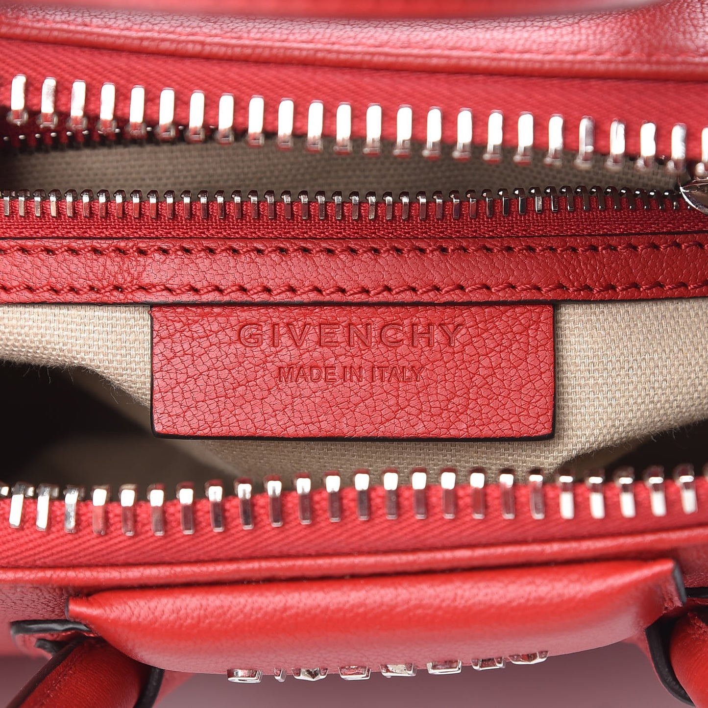 Sugar Goatskin Mini Antigona Bright Red