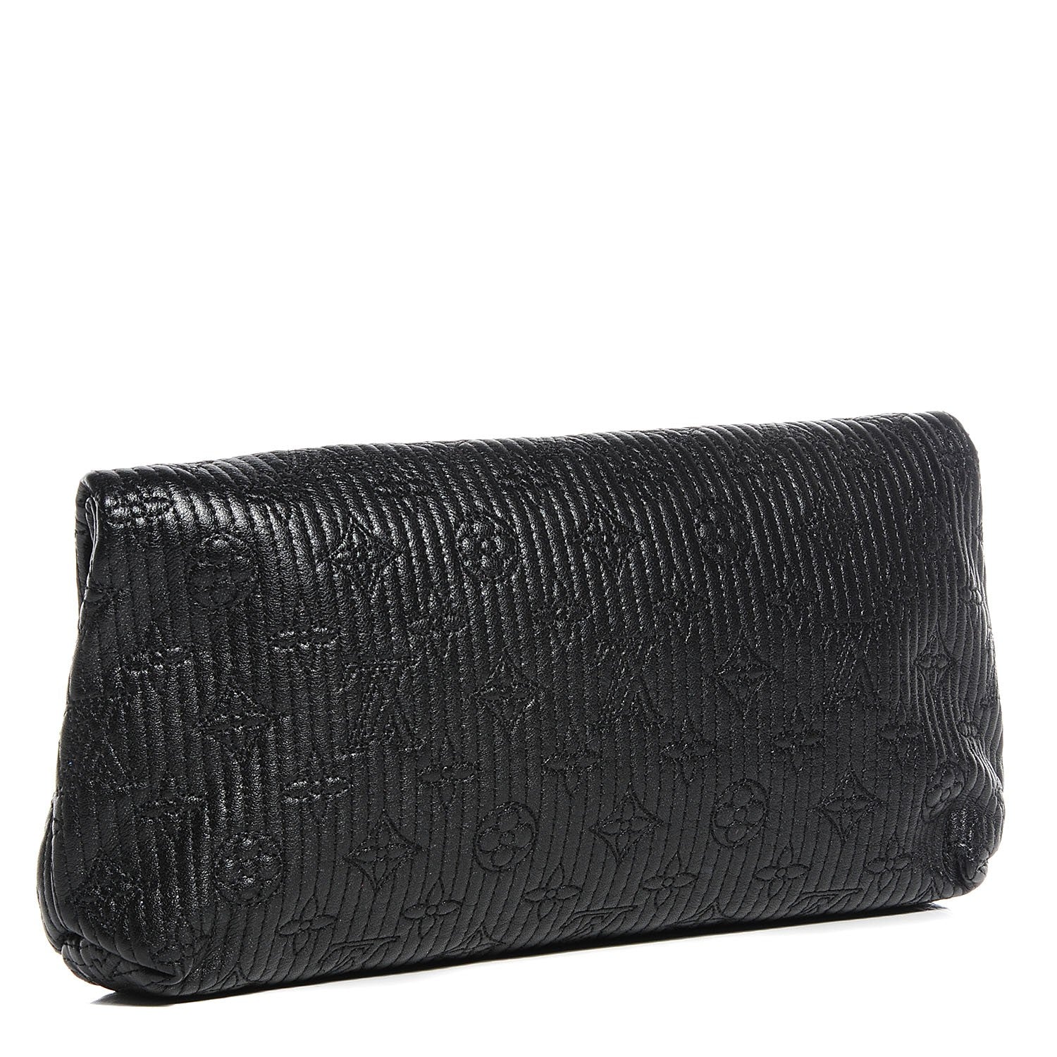 Louis Vuitton Calfskin Quilted Monogram Altair Clutch Black 3 of 7