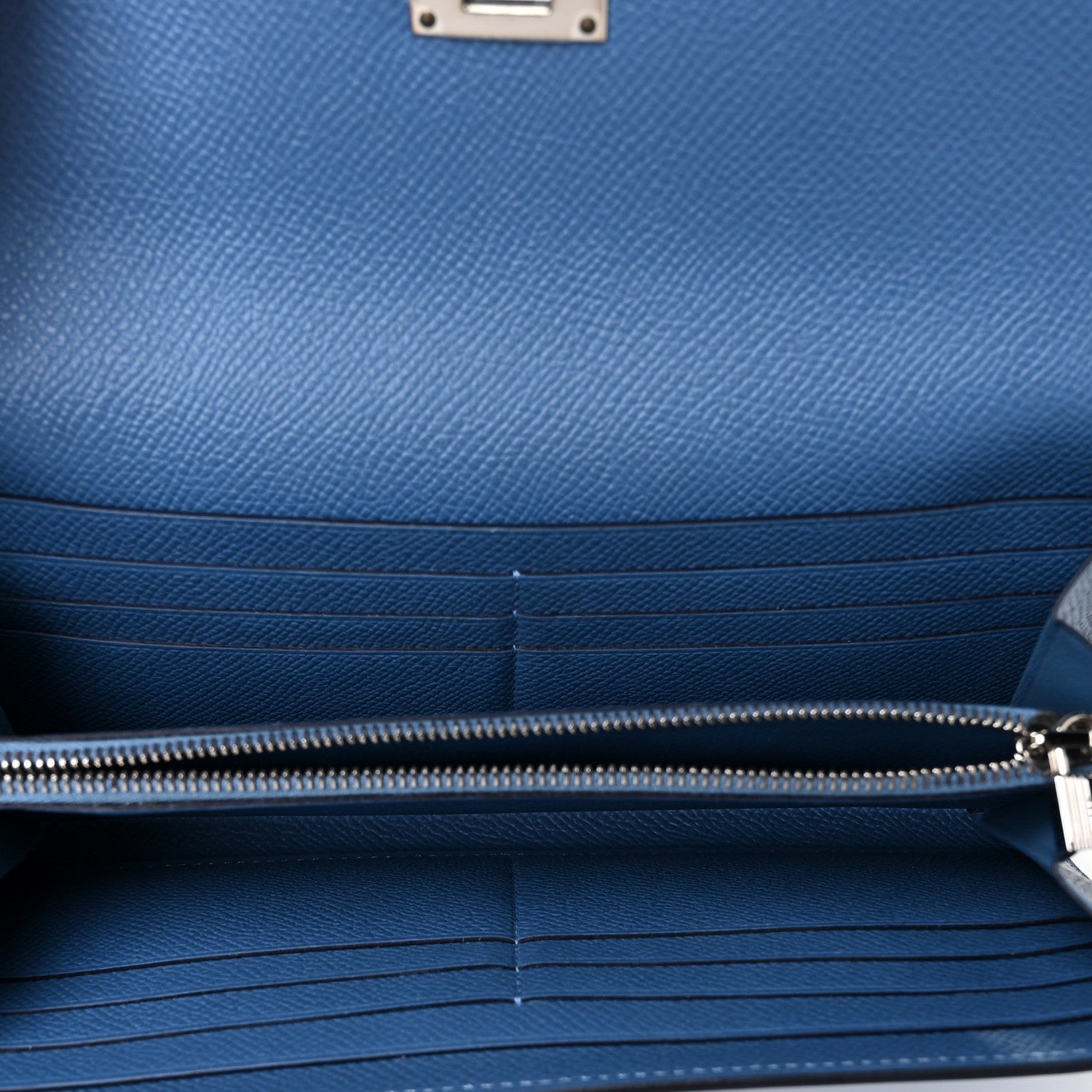Hermes Epsom Kelly Longue Wallet Bleu Azur 5 of 9