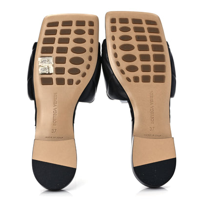 Bottega Veneta Nappa Quilted Rubber Lido Flat Sandals 37 Black 5 of 8
