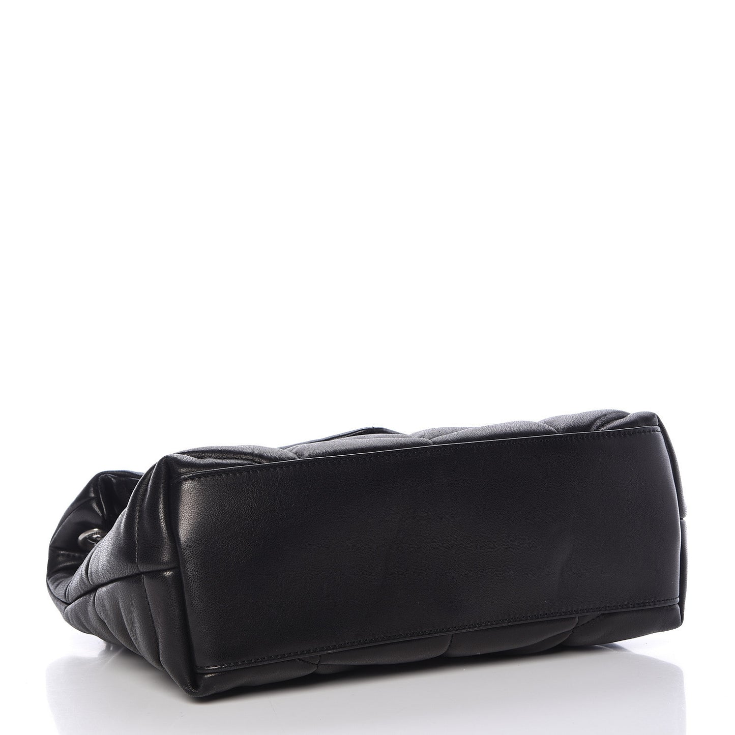 Lambskin Quilted Small Loulou Puffer Monogram Chain Satchel Black