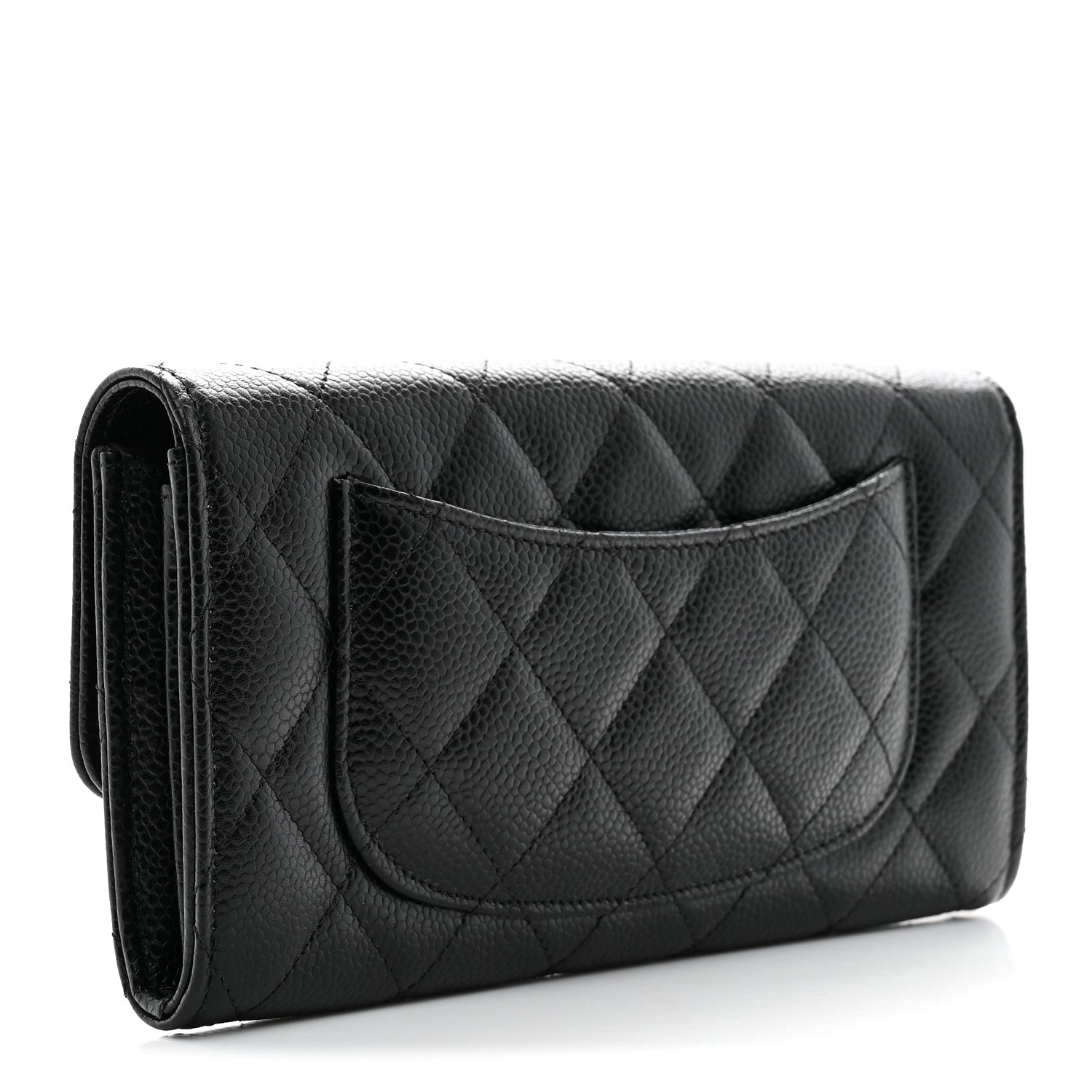 Chanel Caviar Quilted Large Gusset Flap Wallet Black 3 of 9