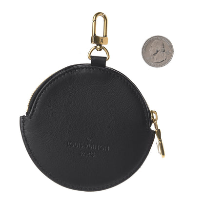 Louis Vuitton Calfskin New Wave Multi Pochette Round Coin Purse Black 2 of 4