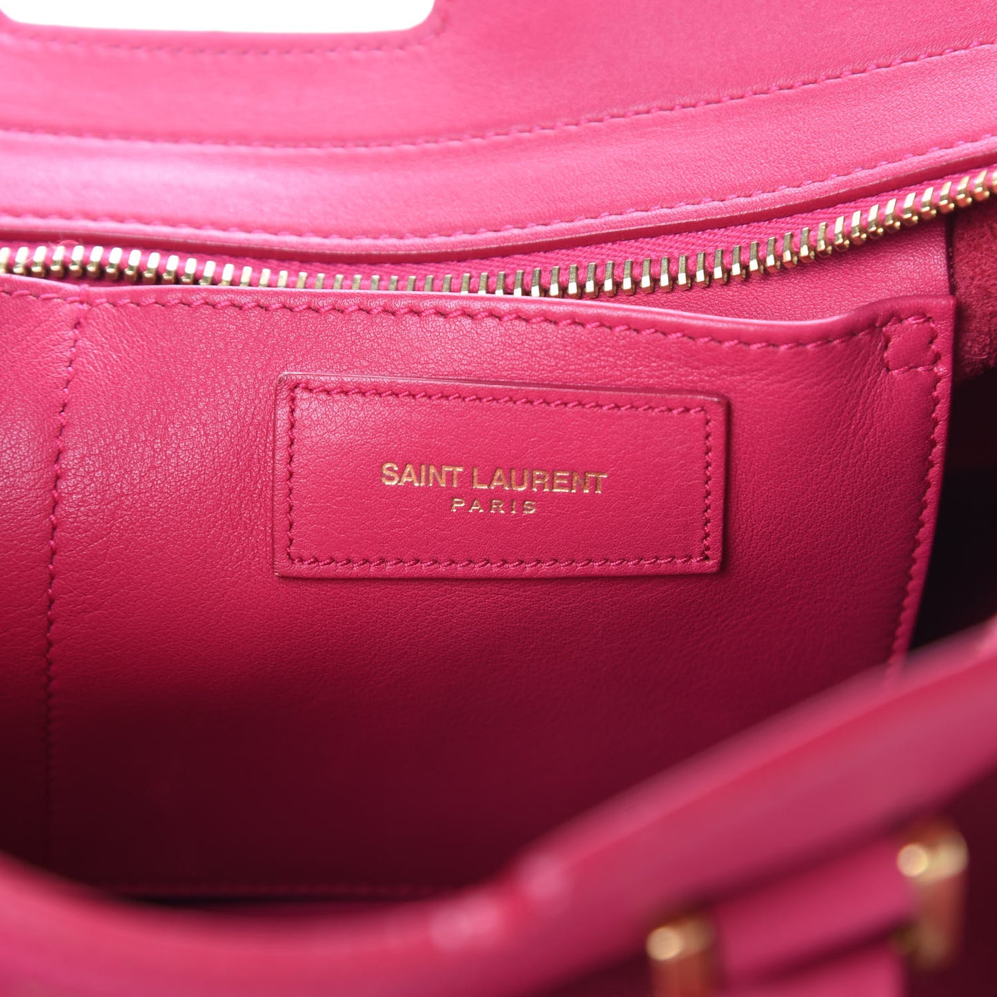 Calfskin Small Classic Y Cabas Fuchsia