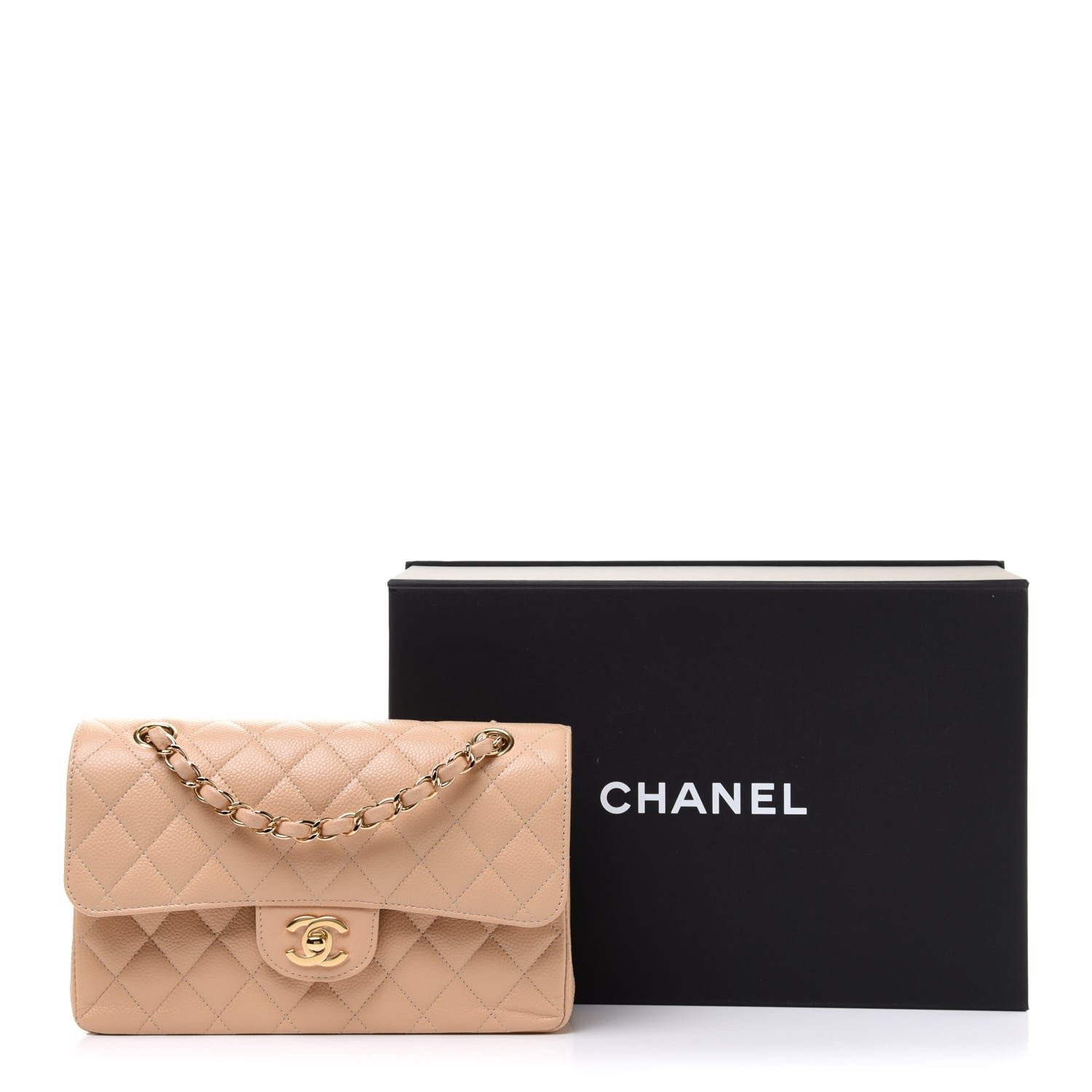 Chanel Caviar Quilted Small Double Flap Beige 12 of 12