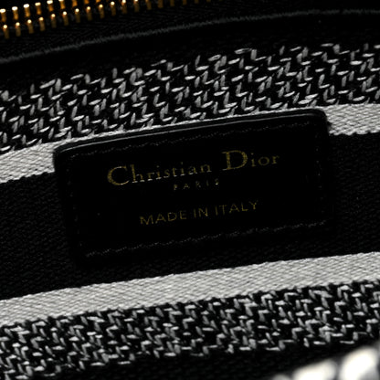Christian Dior Canvas Embroidered Medium Plan de Paris Lady D-Lite Black White 6 of 9
