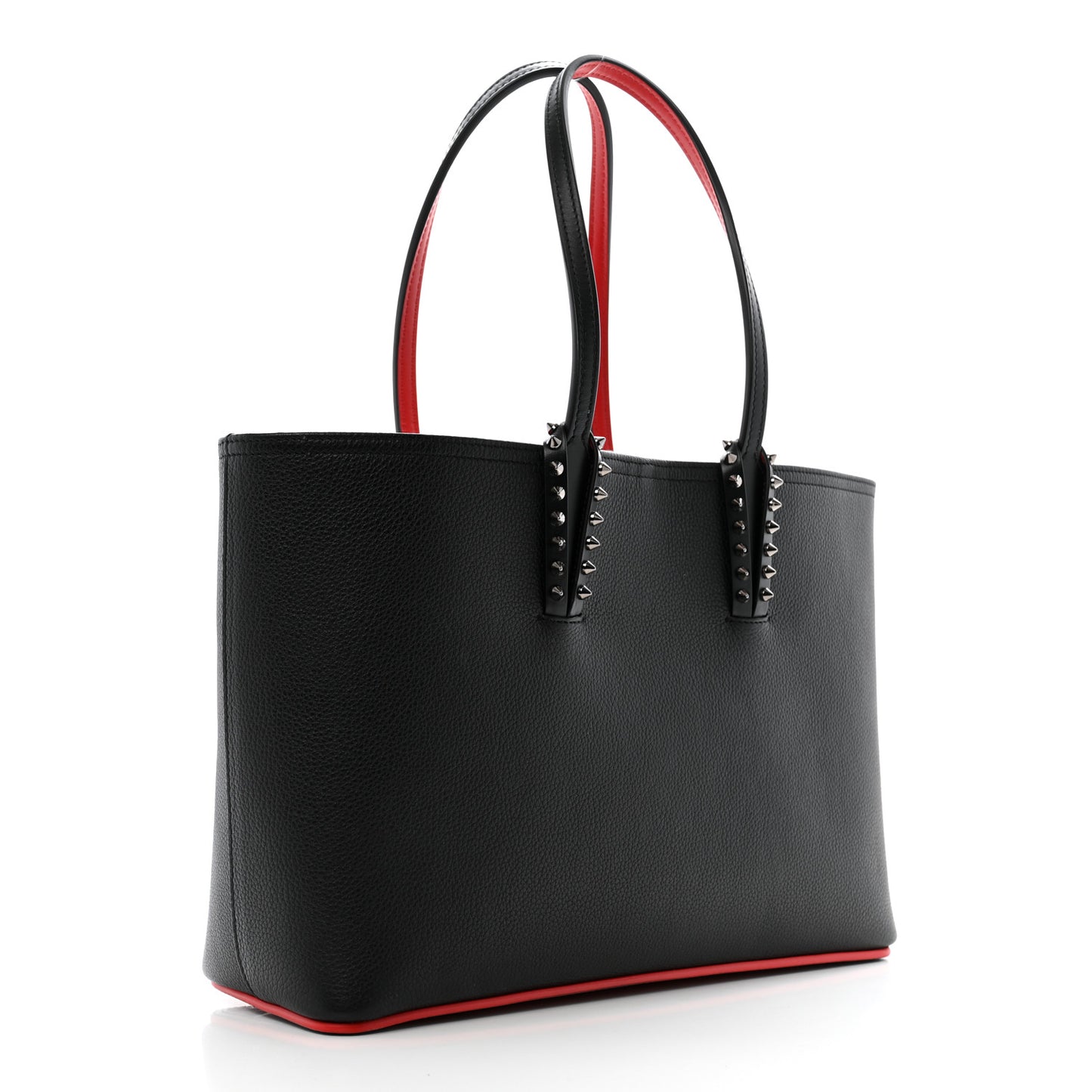 Calfskin Empire Spikes Small East West Cabata Tote Black