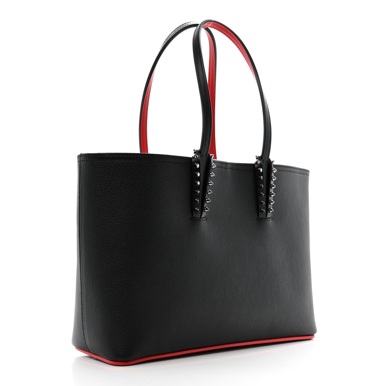 Christian Louboutin Calfskin Empire Spikes Small East West Cabata Tote Black 4 of 13