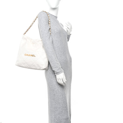 Chanel Shiny Calfskin Quilted Small Chanel 22 White 2 of 11