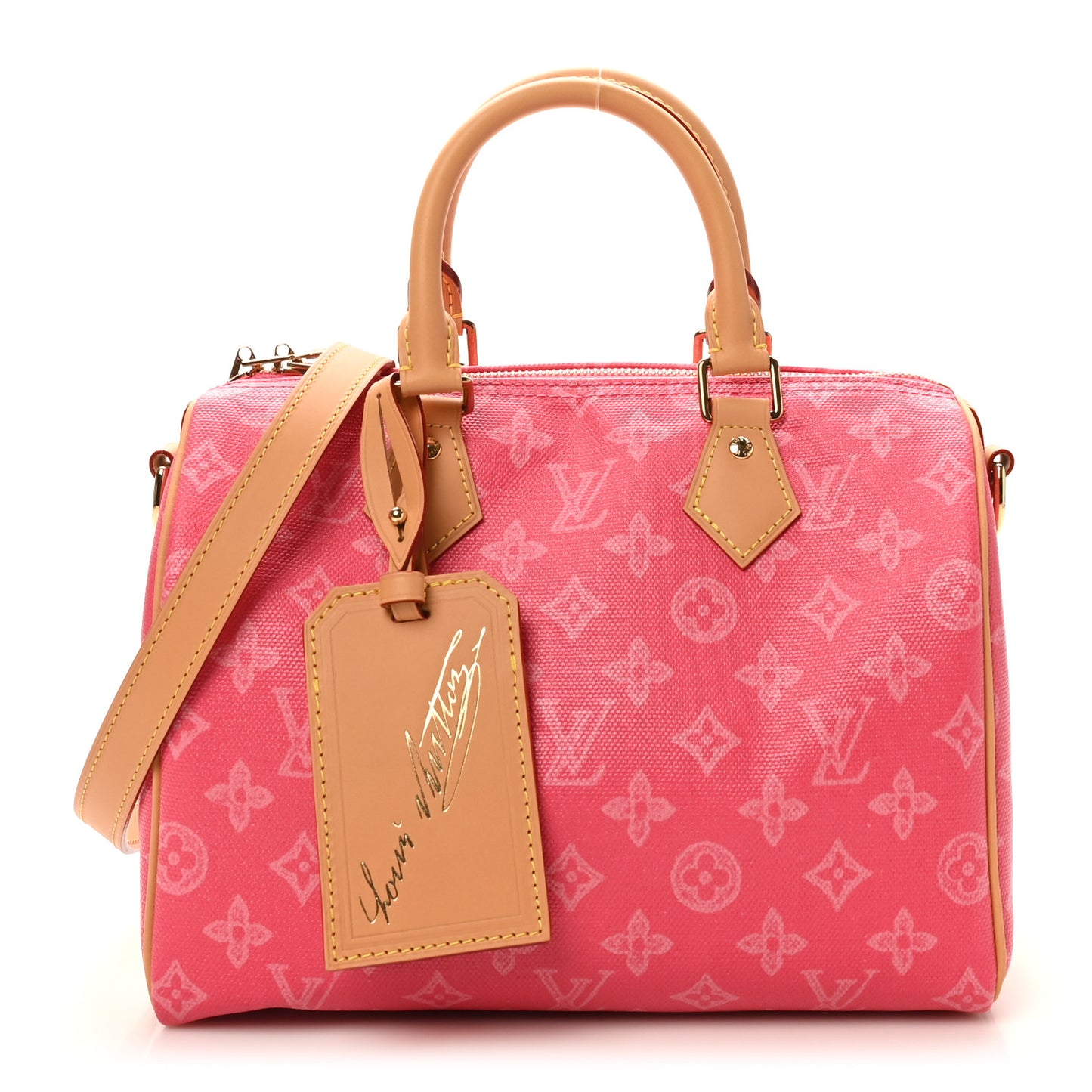 Monogram Origine Speedy Bandouliere 25 Rose Ruban