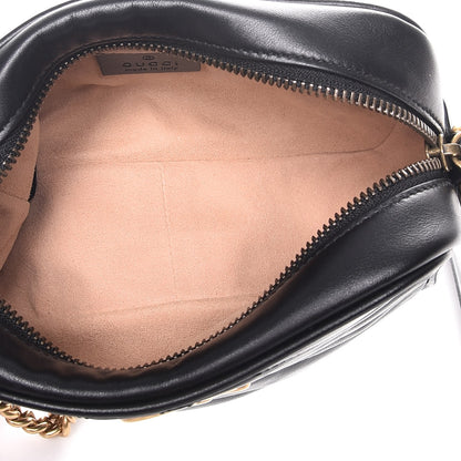 Gucci Calfskin Matelasse Mini GG Marmont Chain Shoulder Bag Black 5 of 7