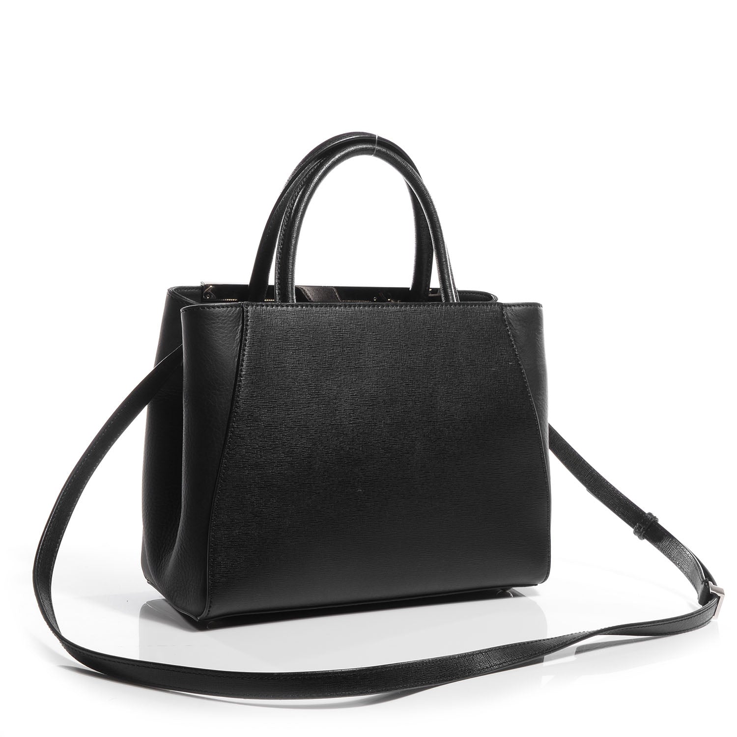 Fendi Saffiano Monster Colorblock Petite 2Jours Tote Black 3 of 10