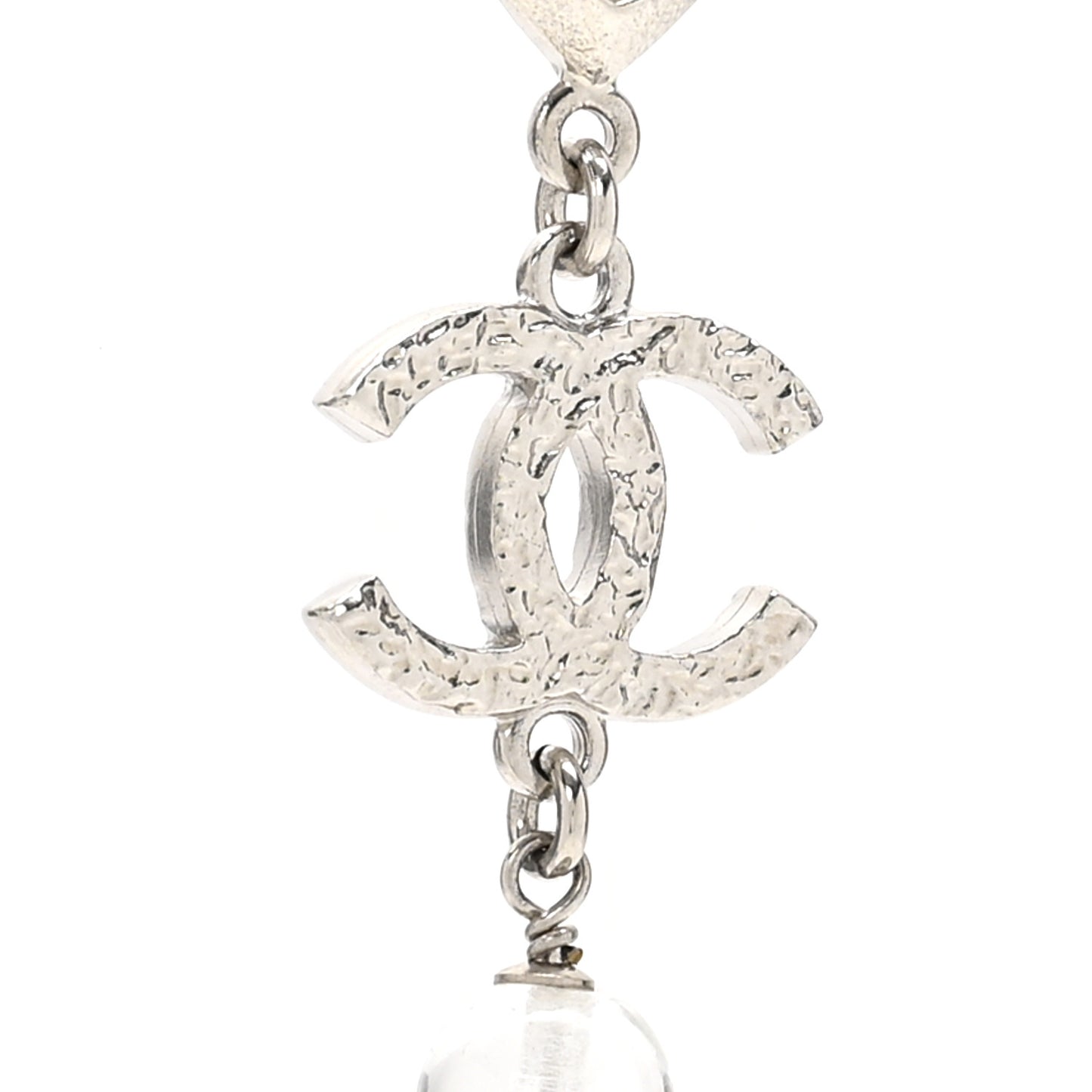 Gripoix Glass Bead CC Metiers d'Art Paris Salzburg Long Necklace Silver