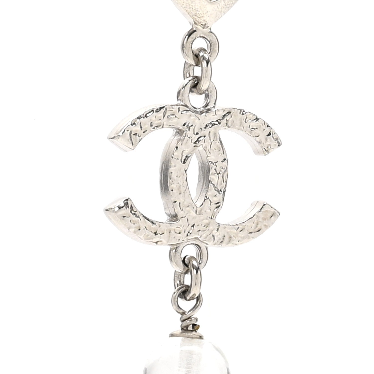 Chanel Gripoix Glass Bead CC Metiers d'Art Paris Salzburg Long Necklace Silver 4 of 5