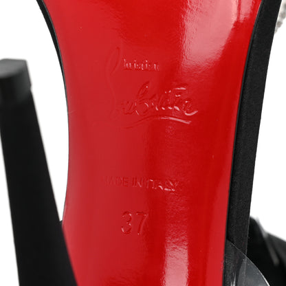 Christian Louboutin Satin Crystal PVC Astrinodo 100 Sandals 37 Black 6 of 10