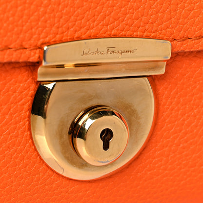 Salvatore Ferragamo Pebbled Calfskin Fiamma Bag Orange 16 of 16