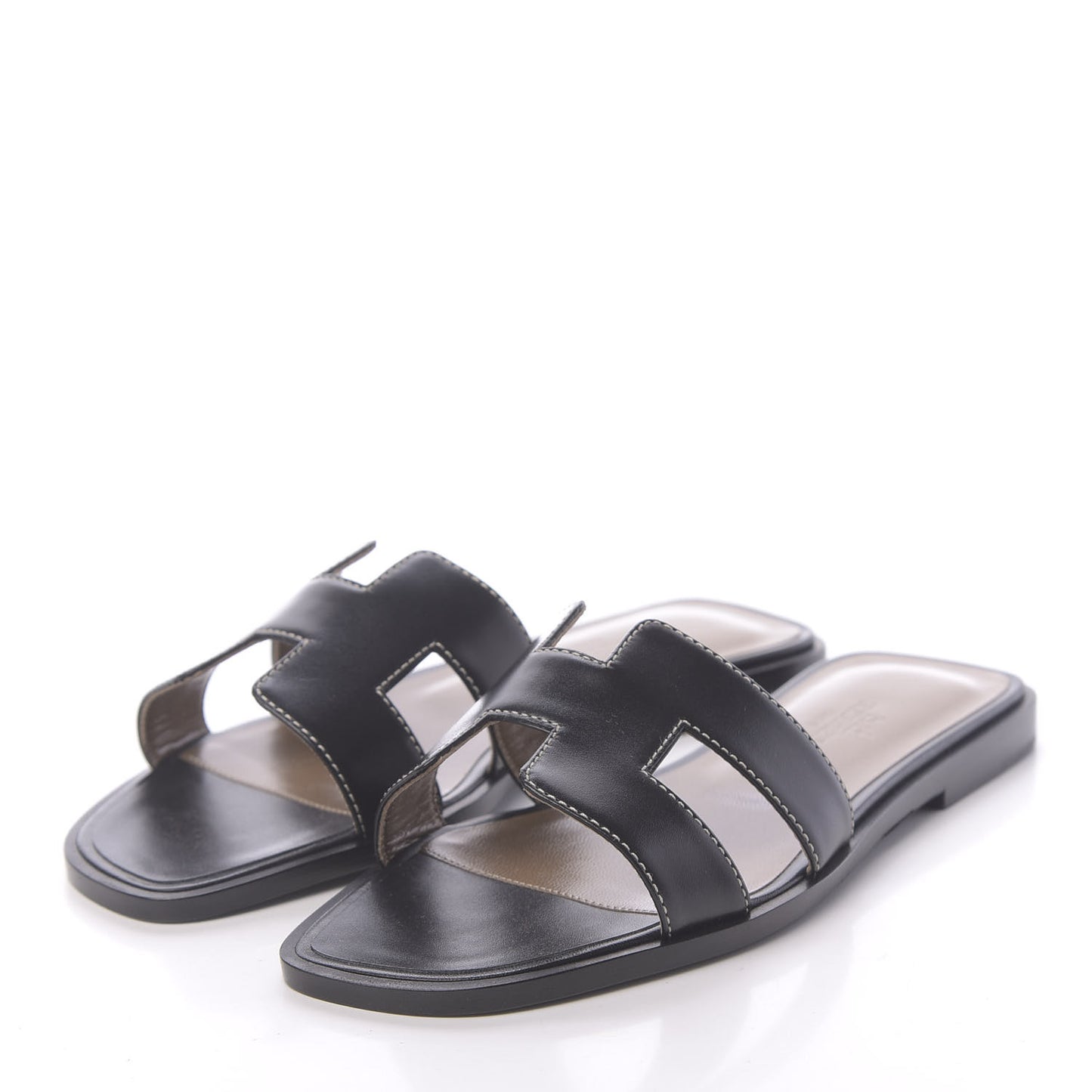 Box Calfskin Oran Sandals 35.5 Black