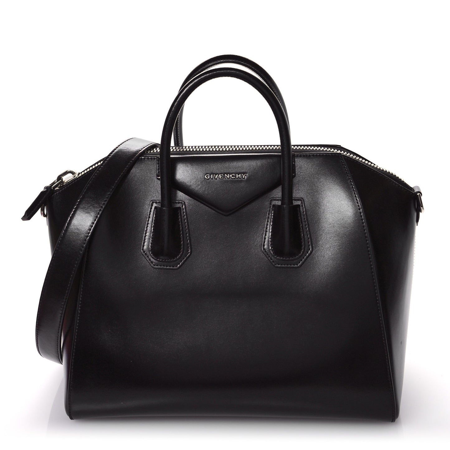 Shiny Lord Calfskin Medium Antigona Black