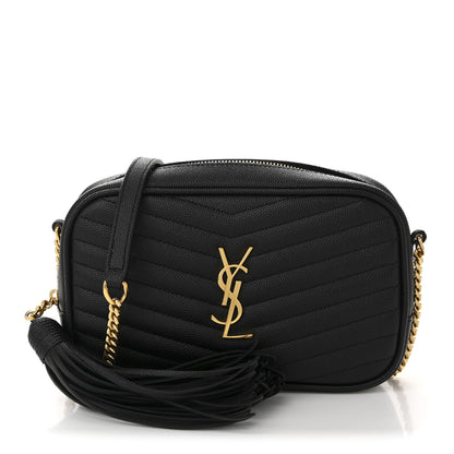 Saint Laurent Grain De Poudre Matelasse Monogram Mini Lou Camera Bag Black 2 of 19