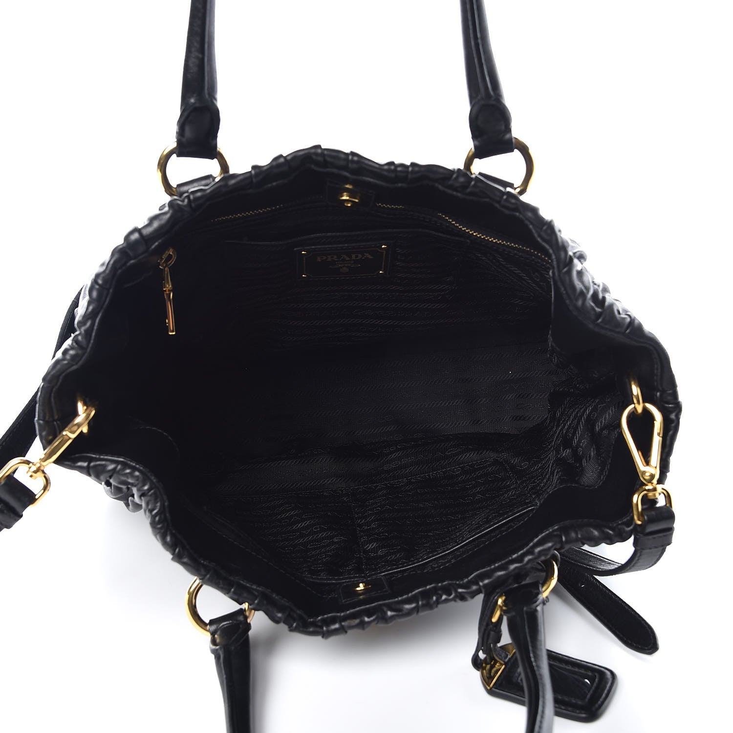 Prada Nappa Gaufre Tote Black 6 of 8