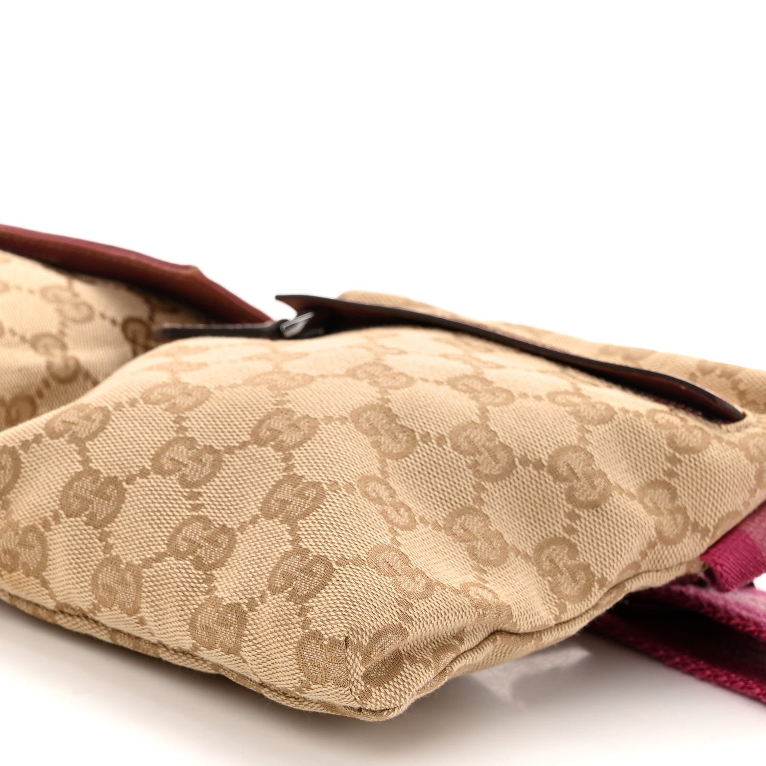 Gucci GG Monogram Web Double Pocket Belt Bag Pink 10 of 10