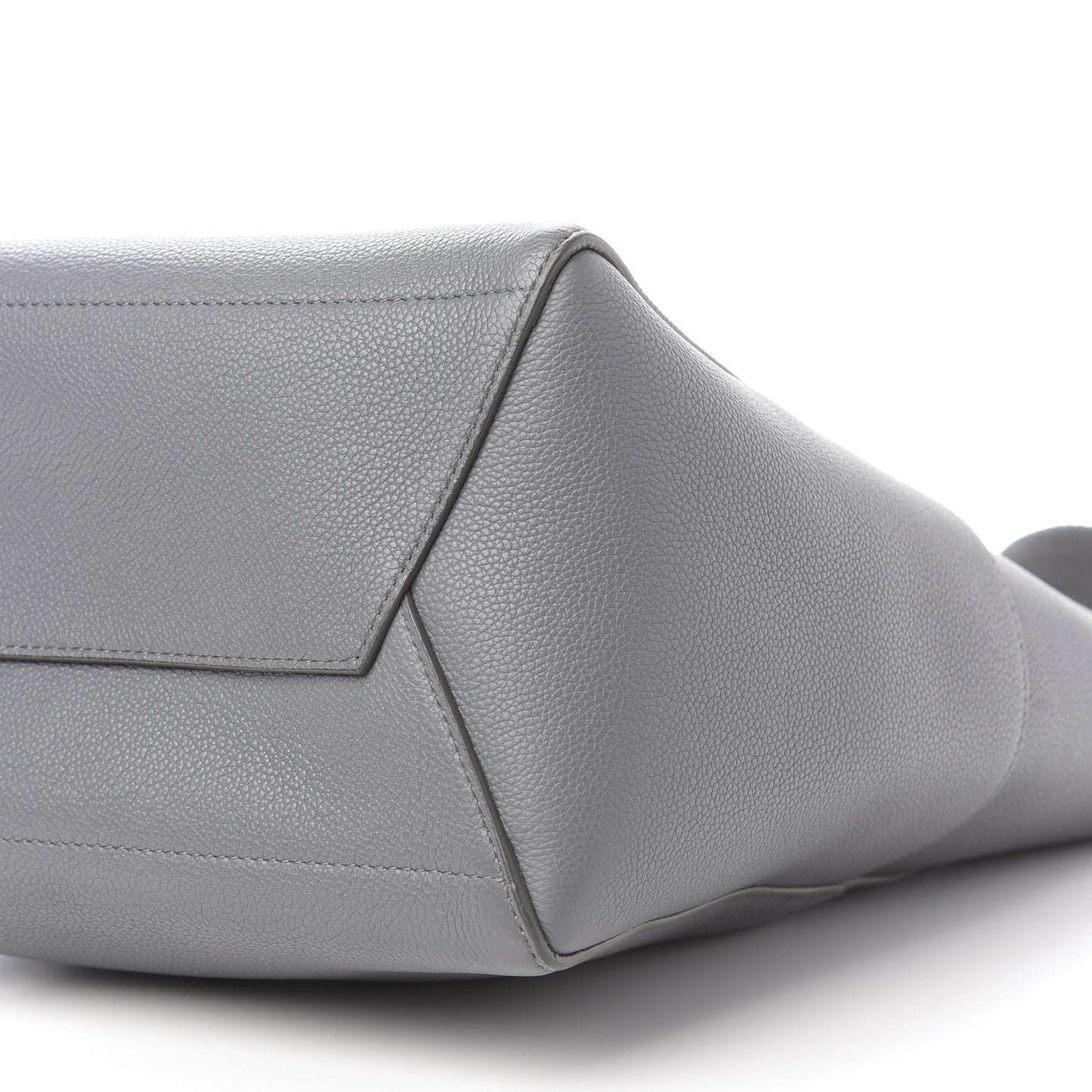 Soft Grained Calfskin Sangle Bucket Bag Grey