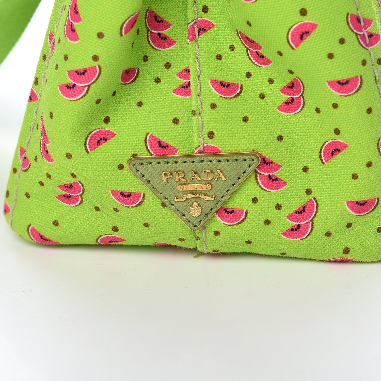Prada Canapa Watermelon Print Small Logo Tote Erba 14 of 14