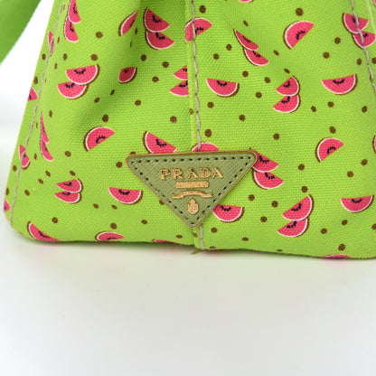 Prada Canapa Watermelon Print Small Logo Tote Erba 14 of 14