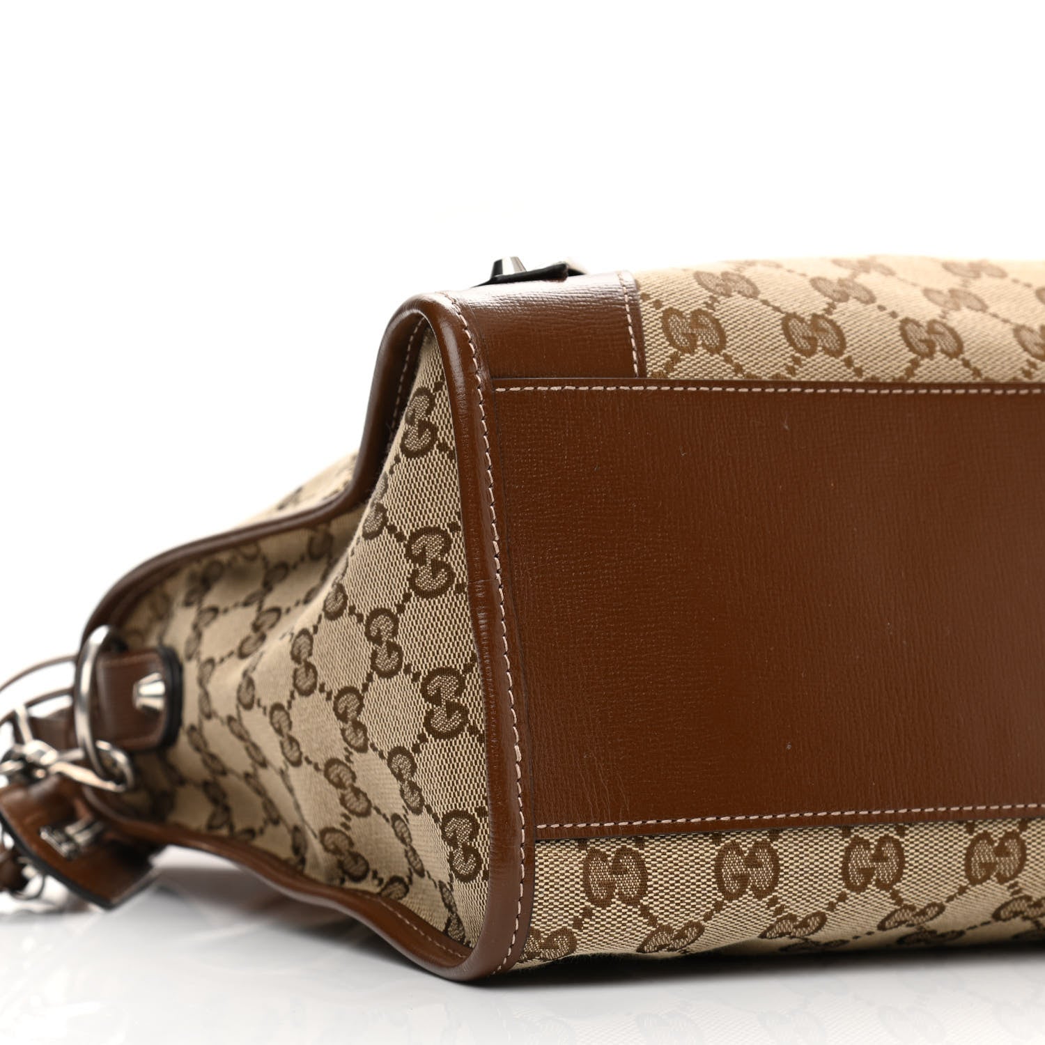 Balenciaga X GUCCI GG Monogram Azalea Calfskin Neo Classic Silver Hardware Medium City Beige Ebony Brown Sugar 8 of 9