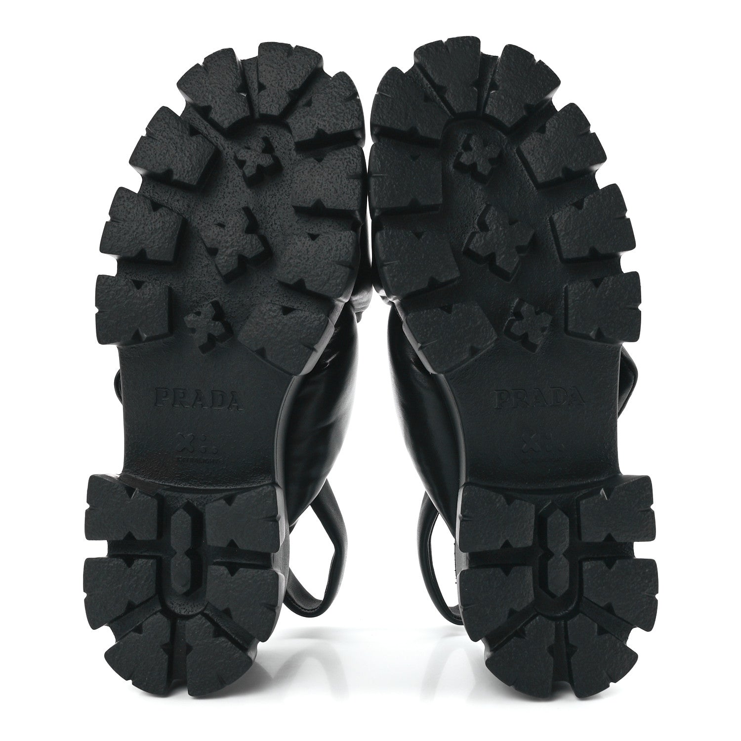 Prada Nappa Soft Metal Triangle Logo Padded Monolith 55mm Slingback Sandals 41 Black 5 of 9