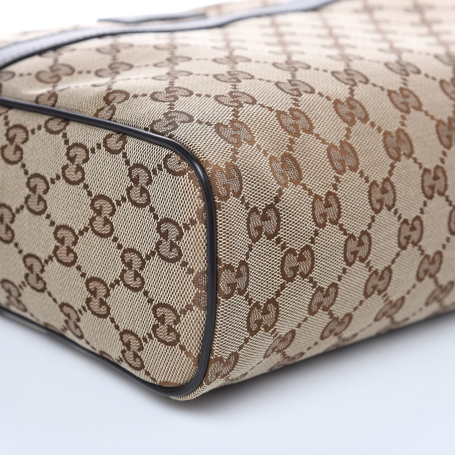 Gucci Monogram Dollar Calfskin Large Camera Case Beige Ebony Testa di Moro Marrone Scuro 9 of 11