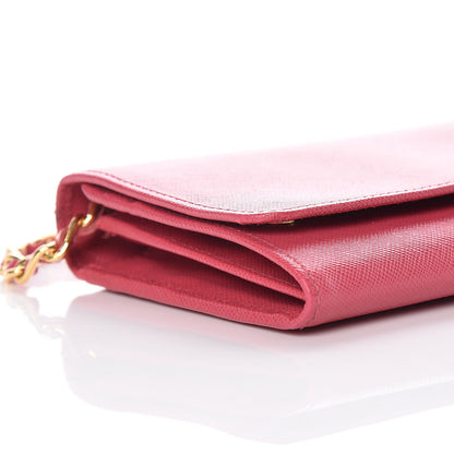 Prada Saffiano Metal Oro Chain Wallet Peonia 8 of 11