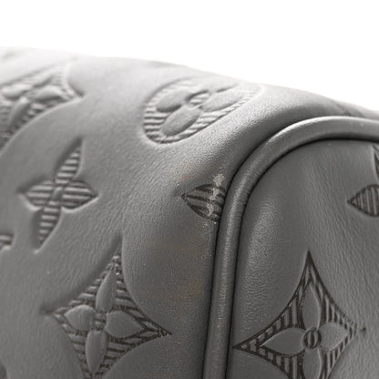 Louis Vuitton Calfskin Monogram Shadow Keepall Bandouliere 50 Anthracite Gray 9 of 12