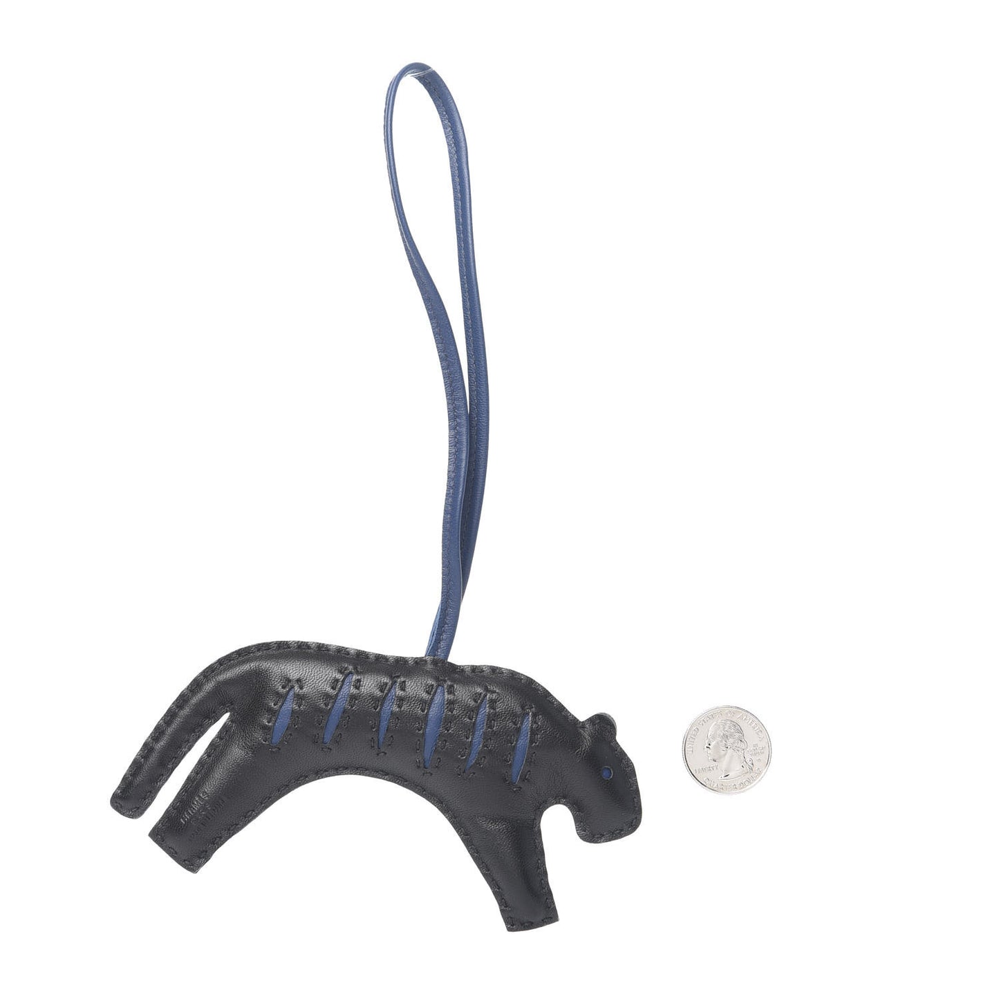 Milo Lambskin Rooroo Bag Charm Black Bleu de Malte