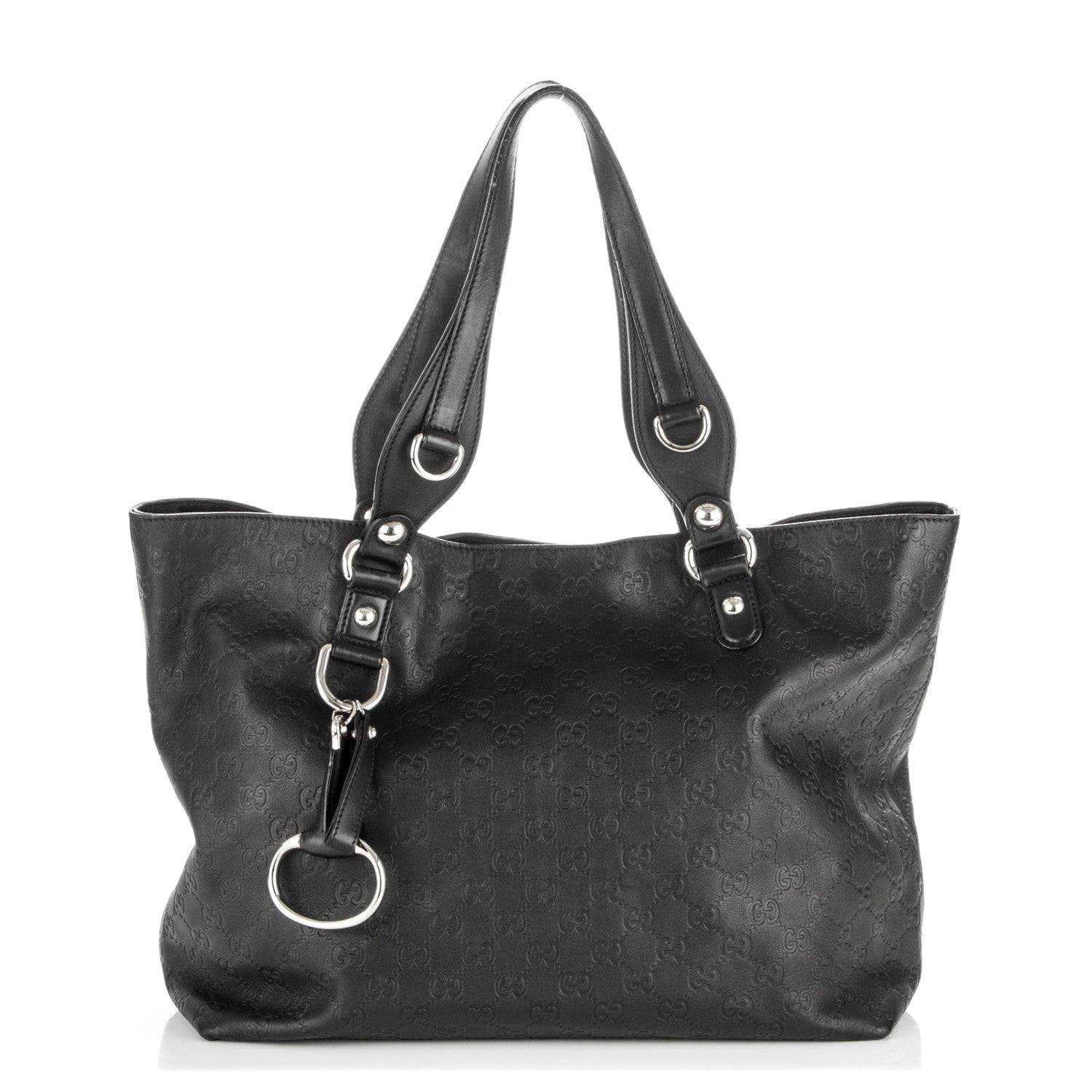 Gucci Guccissima Medium Icon Bit Tote Black 1 of 8