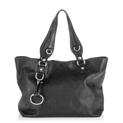 Gucci Guccissima Medium Icon Bit Tote Black 1 of 8