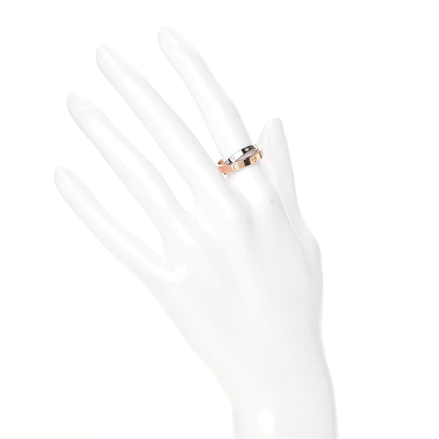 Cartier 18K Pink White Gold 6 Diamond LOVE Ring 49 4.75 2 of 4