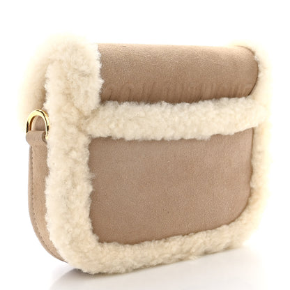 Christian Dior Suede Shearling Medium Bobby Flap Beige 3 of 9