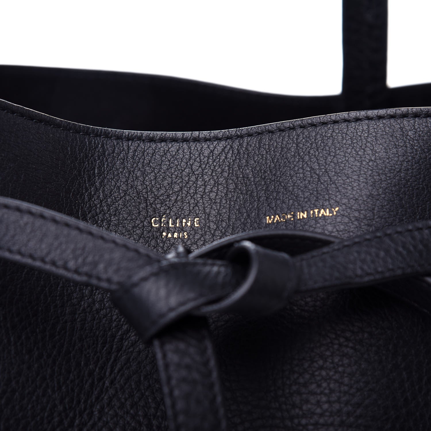 Celine Soft Grained Calfskin Small Belt Cabas Phantom Black 9 of 10