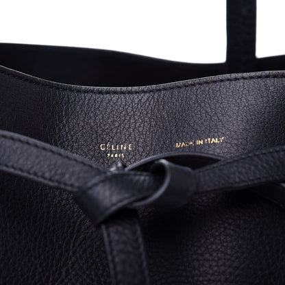 Celine Soft Grained Calfskin Small Belt Cabas Phantom Black 9 of 10