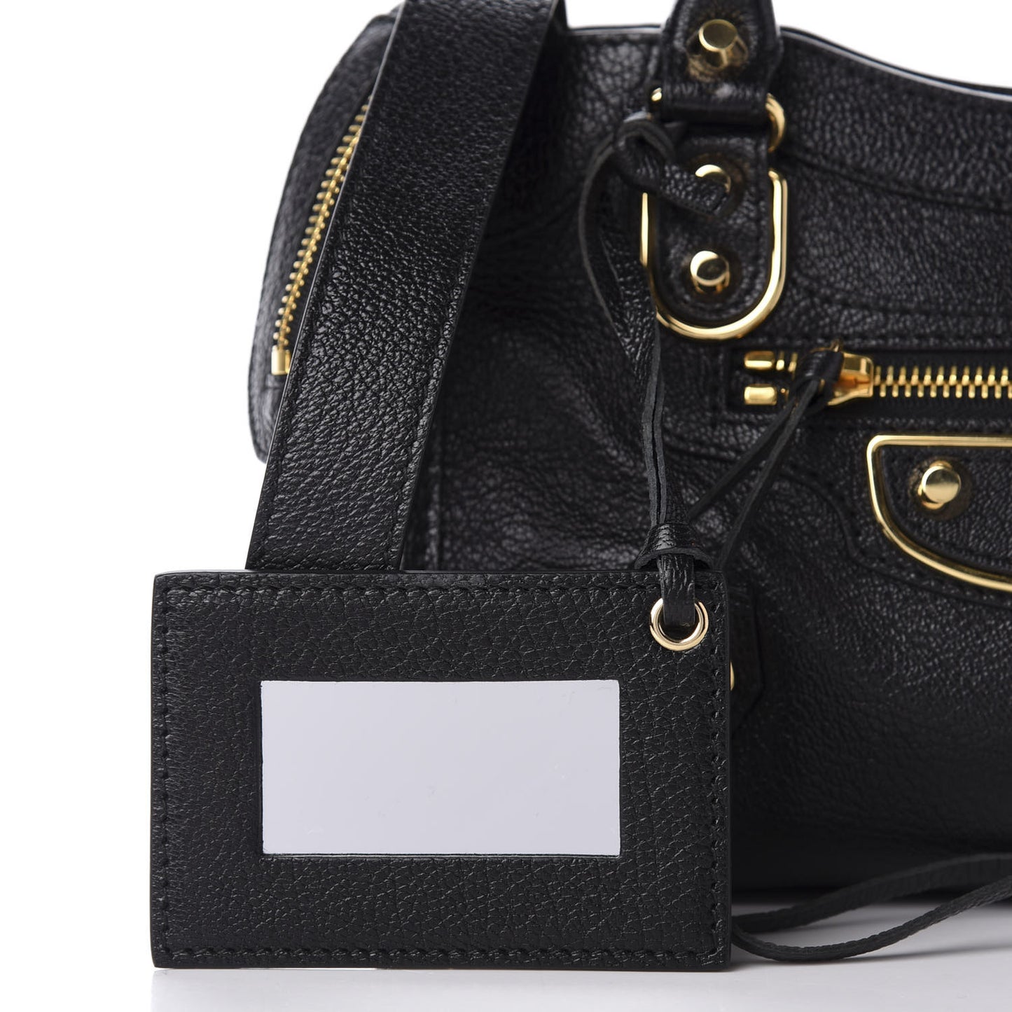 Chevre Gold Metallic Edge Hardware Mini City Black