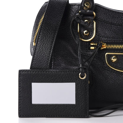Balenciaga Chevre Gold Metallic Edge Hardware Mini City Black 11 of 12