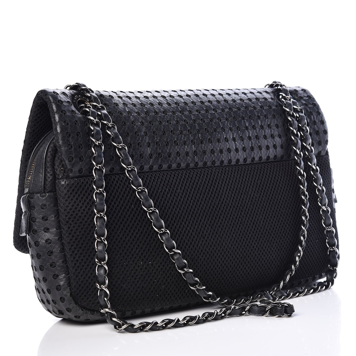 Chanel Perforated Lambskin Jumbo Easy Flap Black 3 of 16