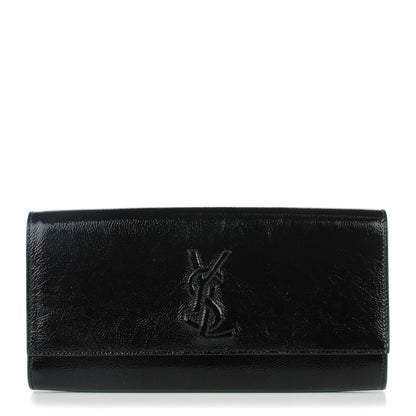 Saint Laurent Textured Patent Monogram Small Belle De Jour Clutch Black 1 of 8