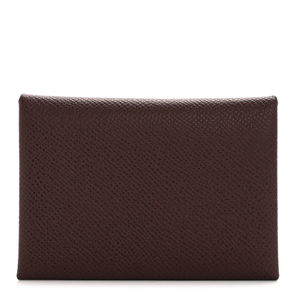 Hermes Epsom Calvi Duo Card Case Rouge Sellier 1 of 8